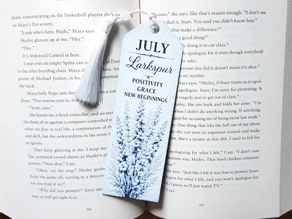 Bookmark, July Flower, Birth Month Bookmark, July Flower, Birth Month