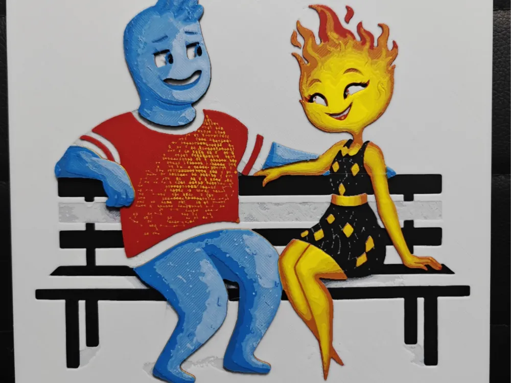 Wade and Ember Elemental by TheHueforgeLady HueForge model: Wade and Ember Elemental by TheHueforgeLady