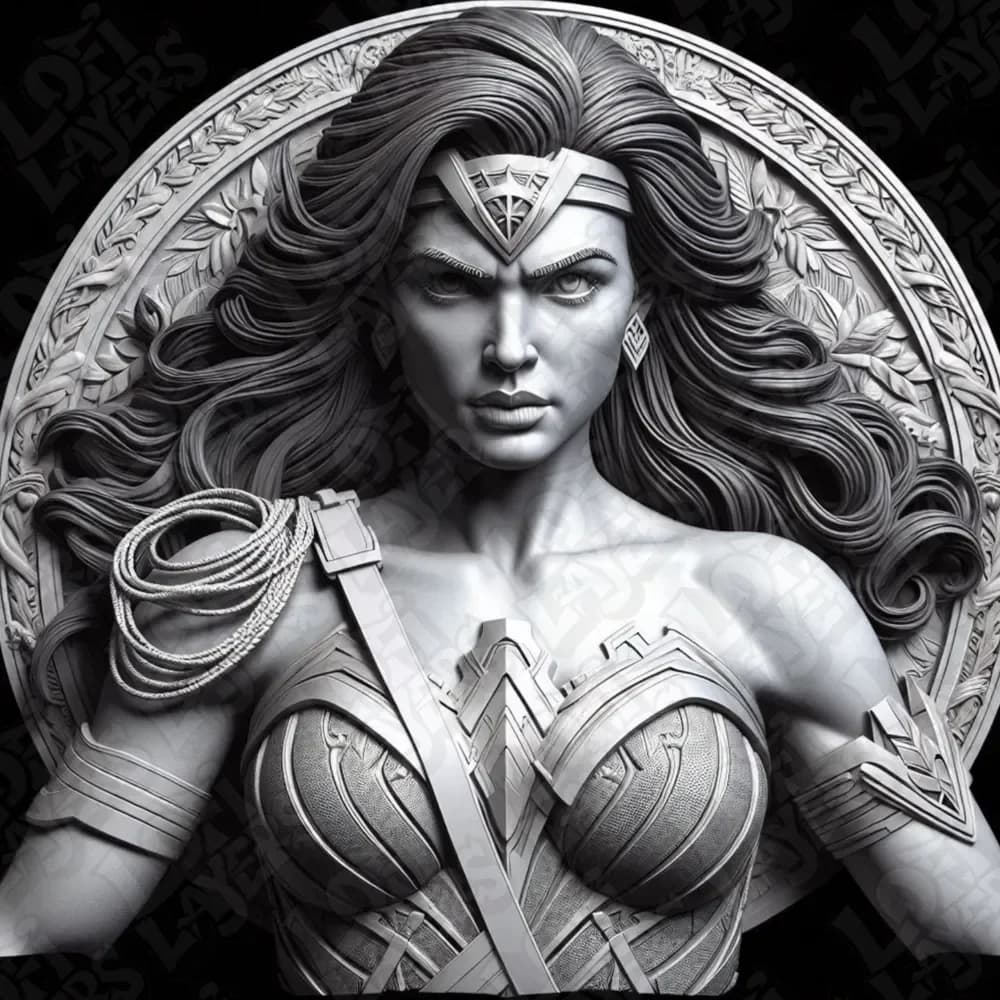 Wonder Woman Relife Style Hueforge by LoFi Layers HueForge model: Wonder Woman Relife Style Hueforge by LoFi Layers