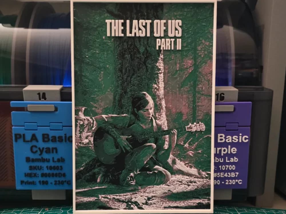 The Last of Us Part II Poster - Hueforge Art by Lumpy3D HueForge model: The Last of Us Part II Poster - Hueforge Art by Lumpy3D