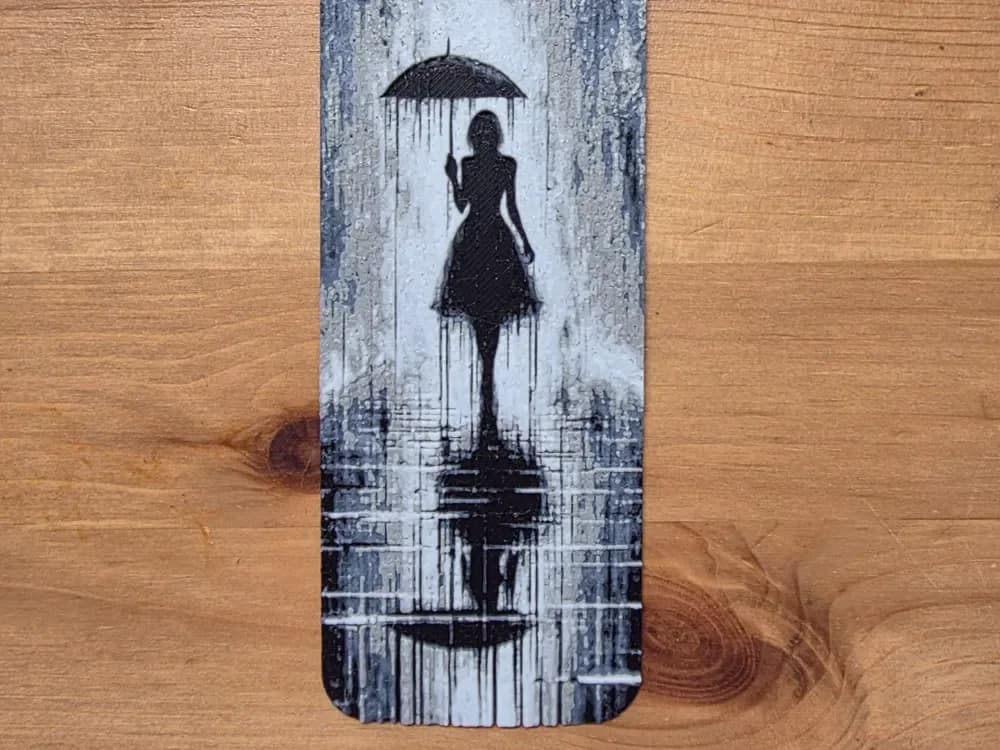 Lady in The Rain Bookmark by Morganja HueForge model: Lady in The Rain Bookmark by Morganja