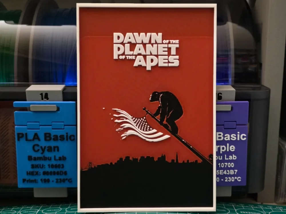 Dawn of the Planet of the Apes Movie - Hueforge by Lumpy3D HueForge model: Dawn of the Planet of the Apes Movie - Hueforge by Lumpy3D