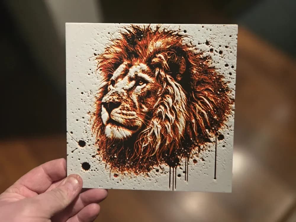 Graffiti Lion Hueforge by 3Ree Printing HueForge model: Graffiti Lion Hueforge by 3Ree Printing