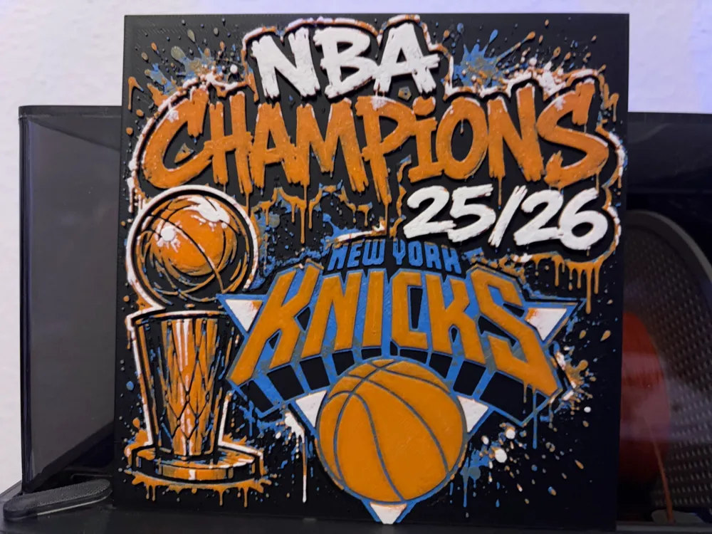 NY Knicks NBA Champions 2026 Hueforge New York by Reeftank&more HueForge model: NY Knicks NBA Champions 2026 Hueforge New York by Reeftank&more