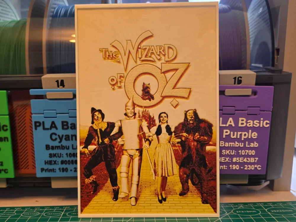 The Wizard of Oz Movie Poster V2 - Hueforge Art by Lumpy3D HueForge model: The Wizard of Oz Movie Poster V2 - Hueforge Art by Lumpy3D