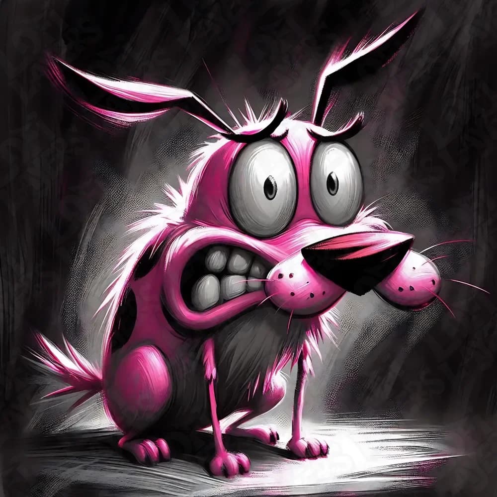 Courage the Cowardly Dog Hueforge by LoFi Layers HueForge model: Courage the Cowardly Dog Hueforge by LoFi Layers