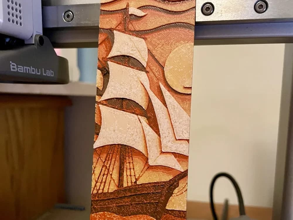 Ship Bookmark 2 by 3D_Forged HueForge model: Ship Bookmark 2 by 3D_Forged