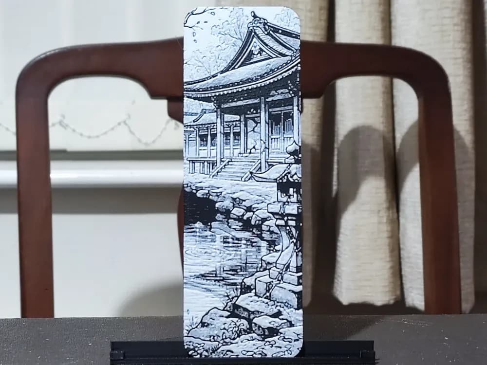 Tranquil Japanese Garden Bookmark - 2 Color by BoDad HueForge model: Tranquil Japanese Garden Bookmark - 2 Color by BoDad