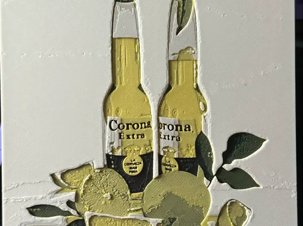 CORONA BEER BOTTLES-LEMON HUEFORGE by Cré'Art 3D HueForge model: CORONA BEER BOTTLES-LEMON HUEFORGE by Cré'Art 3D
