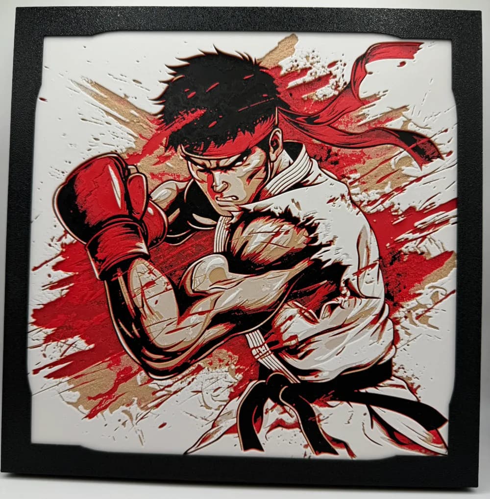 Ryu - Street Fighter Hueforge by Canadian Gamer HueForge model: Ryu - Street Fighter Hueforge by Canadian Gamer