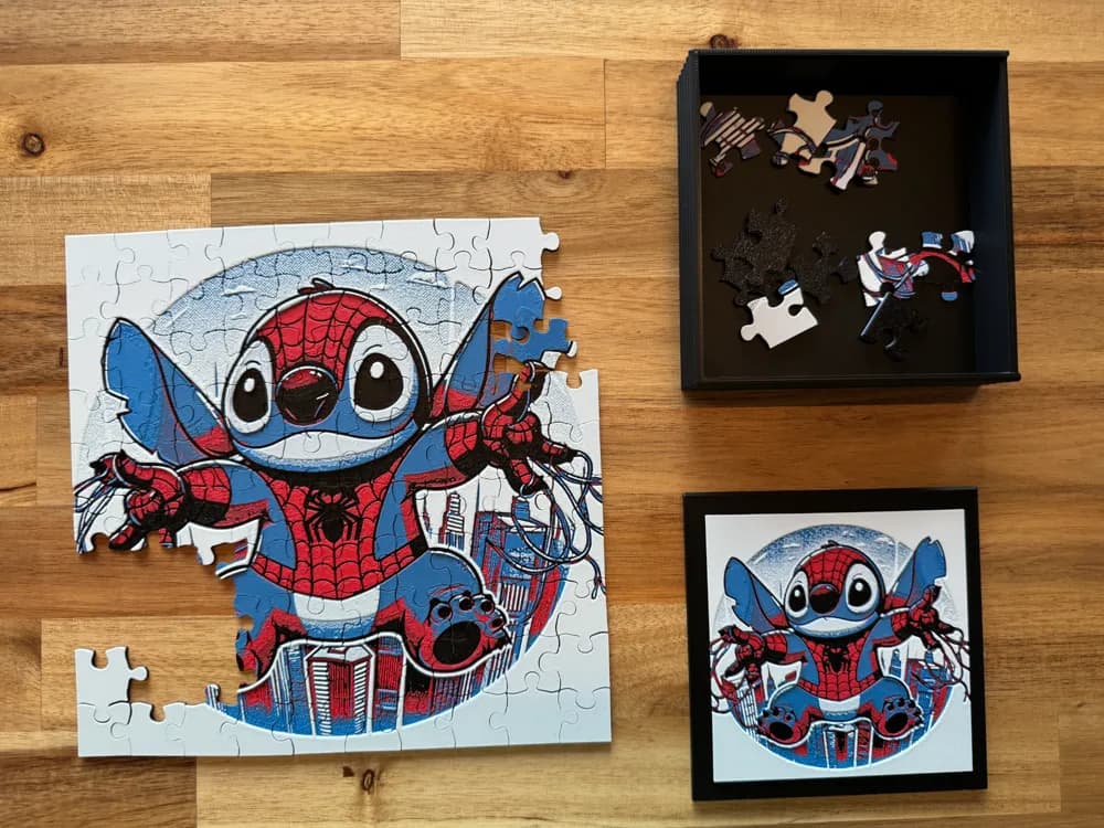 PUZZLE - Stitch cosplay Spider-Man by Canadian Gamer HueForge model: PUZZLE - Stitch cosplay Spider-Man by Canadian Gamer