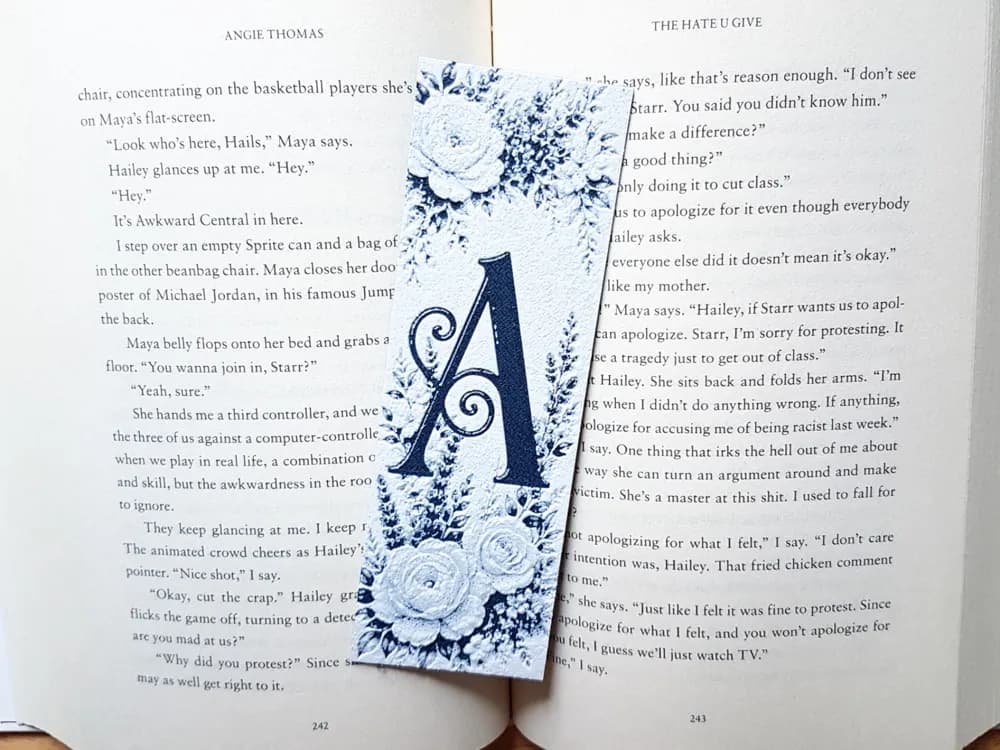 Bookmark, Monogram A, Floral Background, Hueforge by Dame Jo HueForge model: Bookmark, Monogram A, Floral Background, Hueforge by Dame Jo