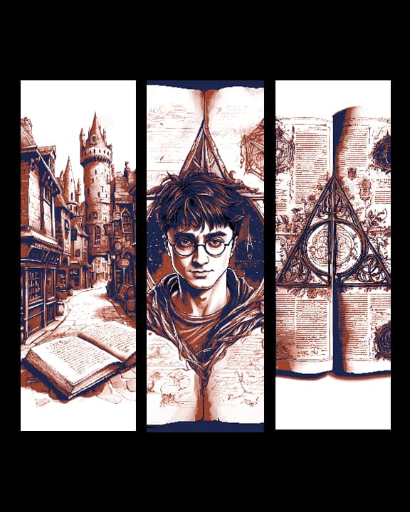 Fan Art from the Journal Pages of Harry Potter - Set of 3 Bookmarks Fan Art from the Journal Pages of Harry Potter - Set of 3 Bookmarks