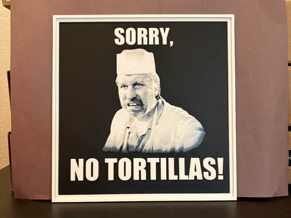 Blood In Blood Out - No Tortillas Hueforge by Estiv HueForge model: Blood In Blood Out - No Tortillas Hueforge by Estiv