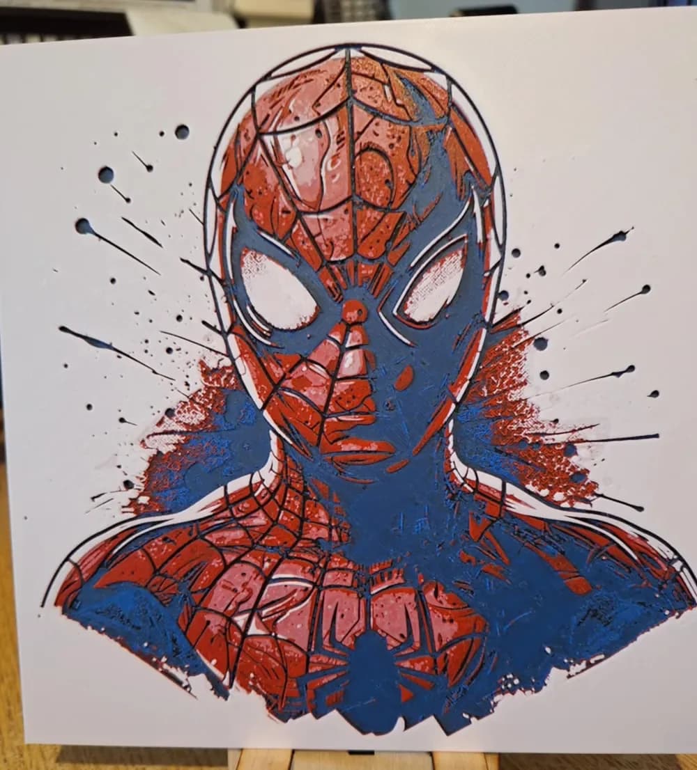 Spiderman 20cm x 20cm hueforge by 3dGlow HueForge model: Spiderman 20cm x 20cm hueforge by 3dGlow