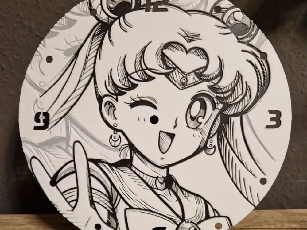 Sailor Moon - Uhr by Schuettdesign HueForge model: Sailor Moon - Uhr by Schuettdesign