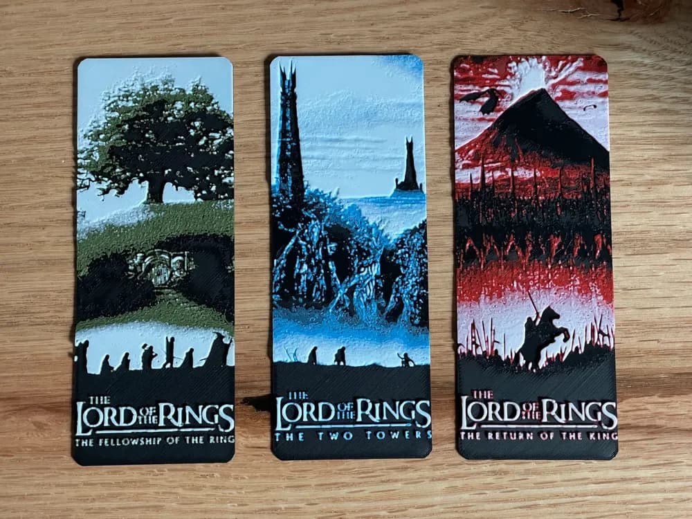 The Lord of the Rings Hueforge Bookmark Set by NiiON HueForge model: The Lord of the Rings Hueforge Bookmark Set by NiiON