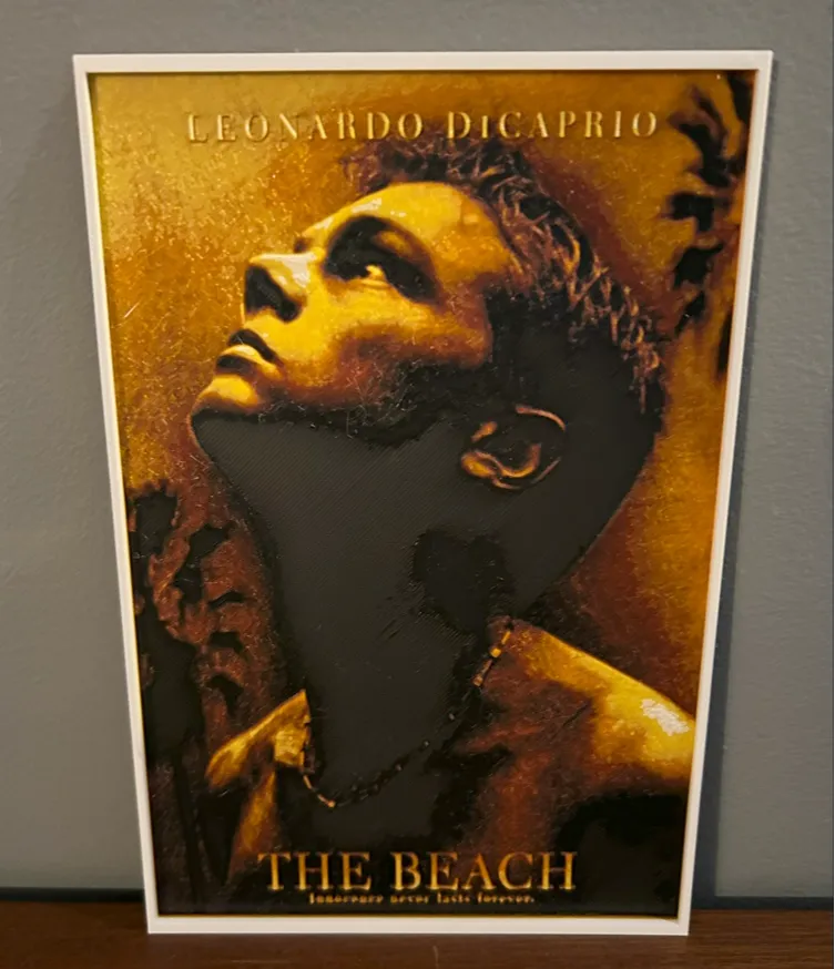 Hueforge Movie Poster - The Beach - by JoDau HueForge model: Hueforge Movie Poster - The Beach - by JoDau