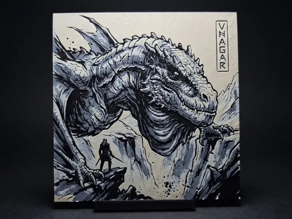 Aemond & Vhagar - Hueforge Wall Art by LED HueForge model: Aemond & Vhagar - Hueforge Wall Art by LED