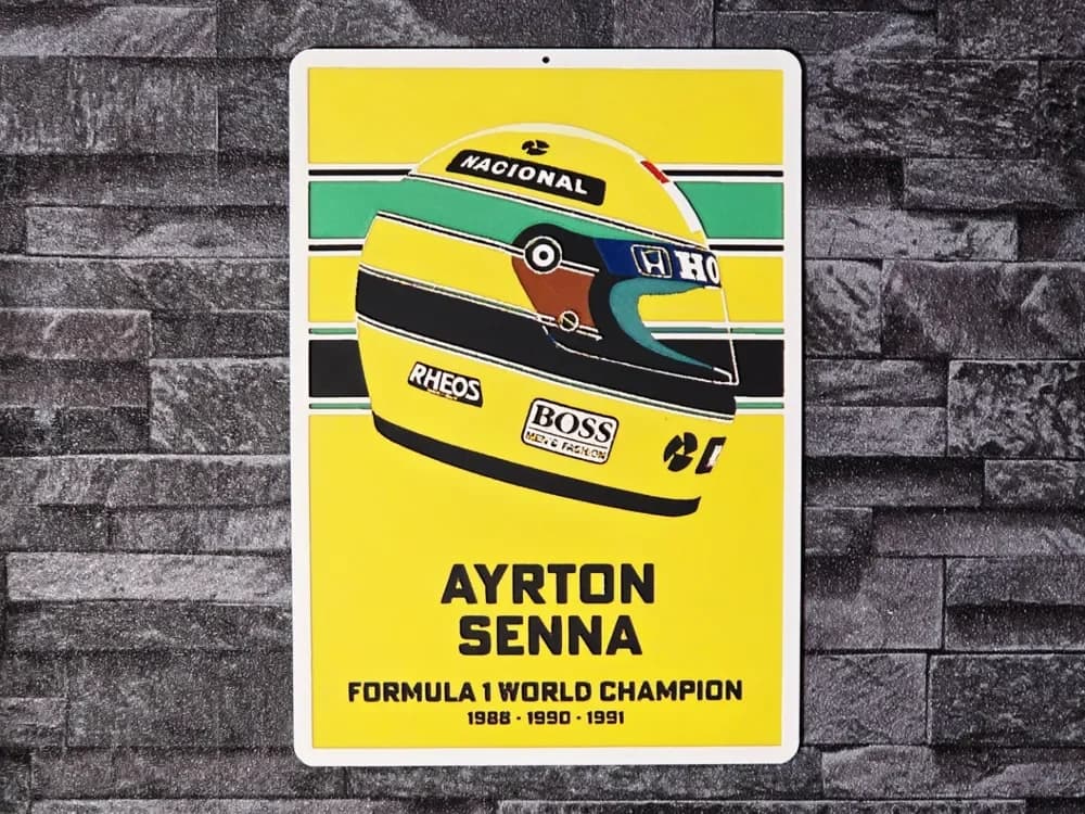 Hueforge Helmet Ayrton Senna by StefBull85 HueForge model: Hueforge Helmet Ayrton Senna by StefBull85