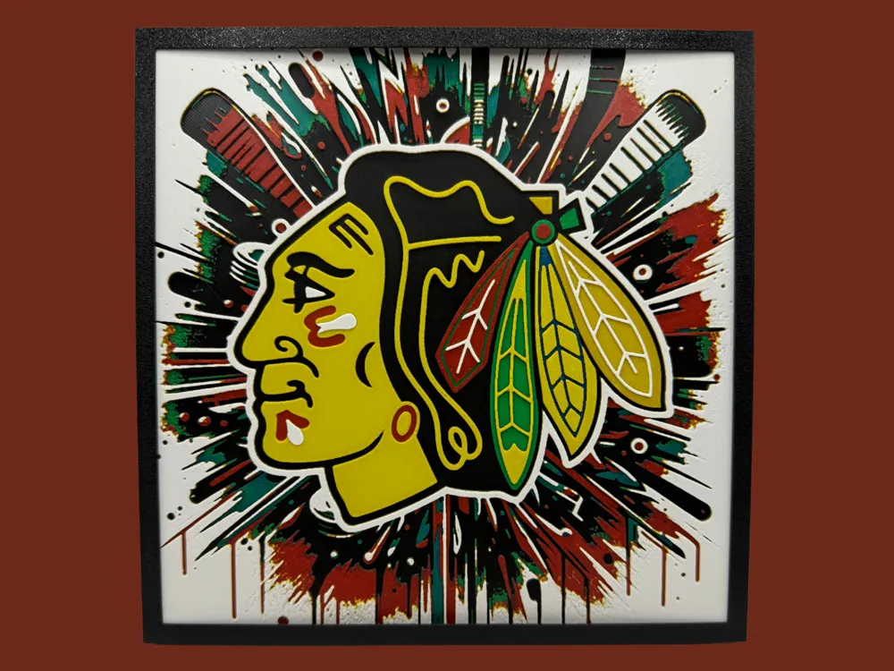 HueForge model: Chicago Blackhawks - Series 2 - NHL Hueforge by Canadian Gamer
