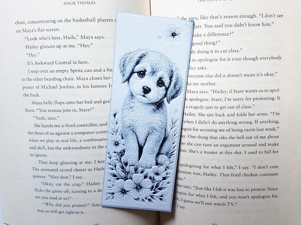 Bookmark, Sweet Cute Puppy by Dame Jo HueForge model: Bookmark, Sweet Cute Puppy by Dame Jo
