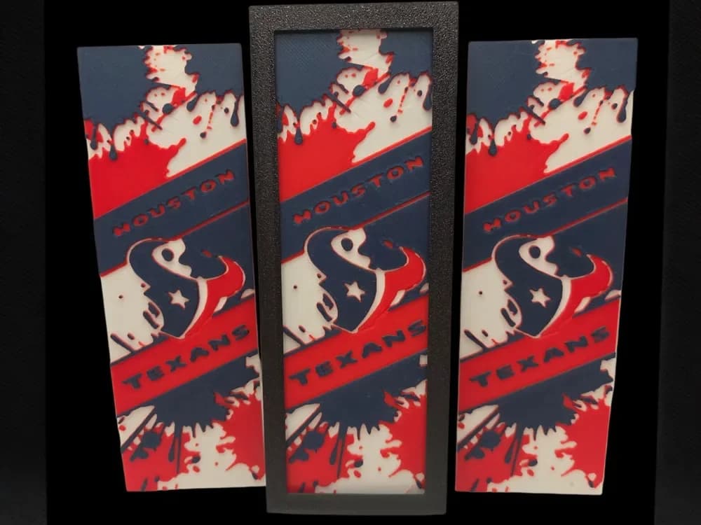 Houston Texans 50mm x 150mm Bookmark by MythicHue's HueForge model: Houston Texans 50mm x 150mm Bookmark by MythicHue's