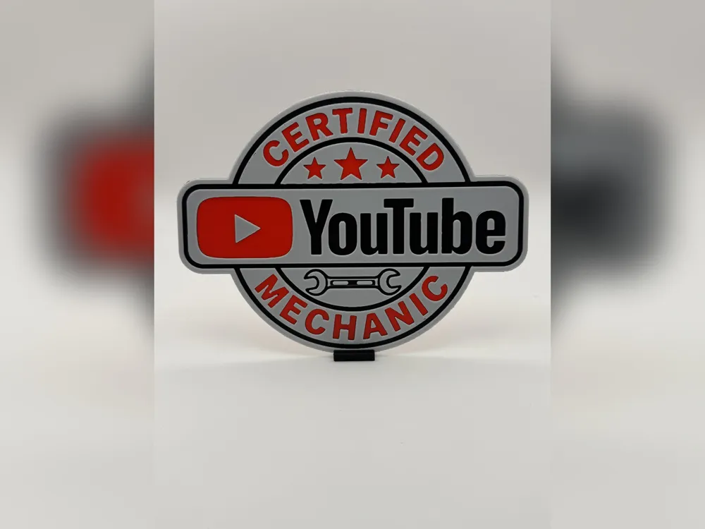 Certified YouTube Mechanic Hueforge Sign by iPrintStuffau HueForge model: Certified YouTube Mechanic Hueforge Sign by iPrintStuffau