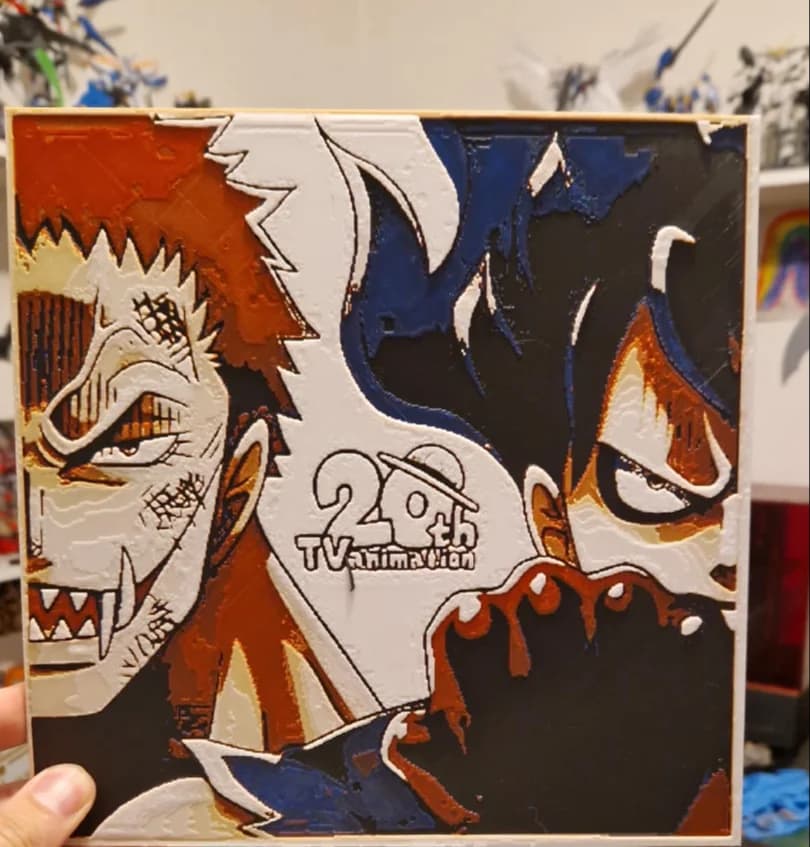 One Piece - Katakuri vs Luffy Gear 4 Hueforge by Dakiren HueForge model: One Piece - Katakuri vs Luffy Gear 4 Hueforge by Dakiren