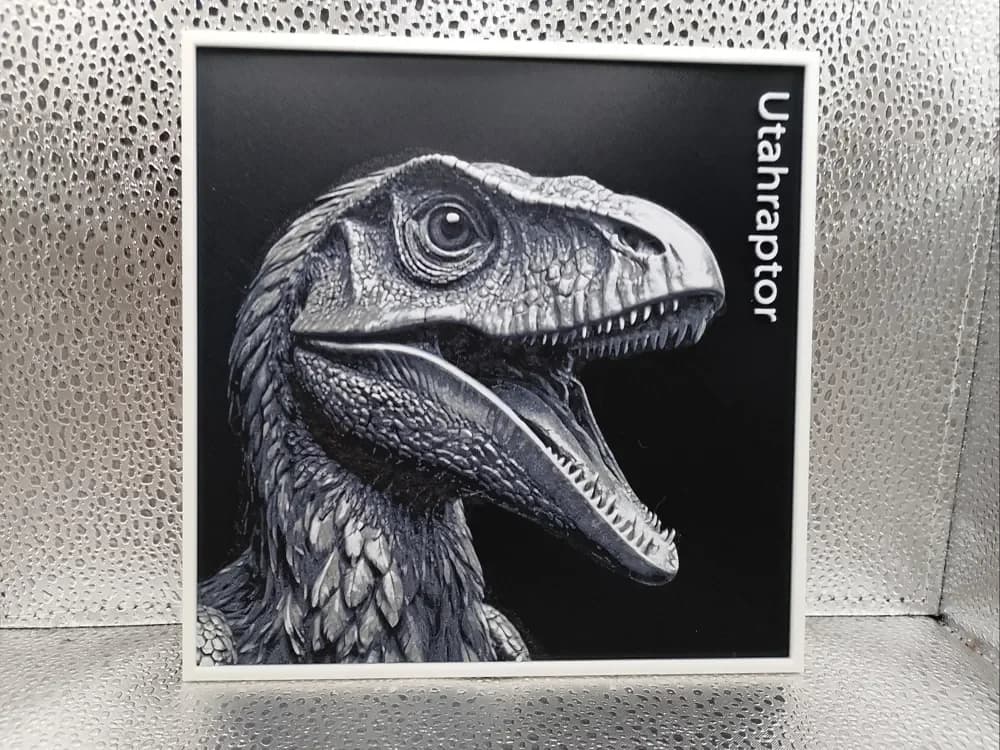 Utahraptor – Hueforge by Borishotch Industries HueForge model: Utahraptor – Hueforge by Borishotch Industries