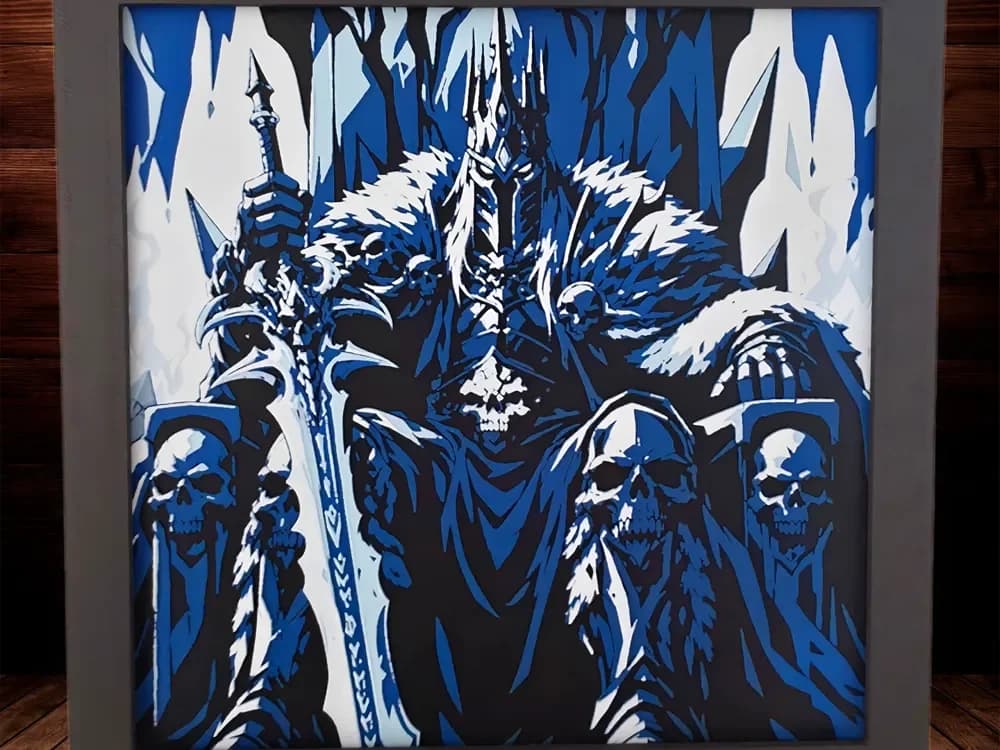 Lich King - World of Warcraft - 4 Colours by Side Quest Hues HueForge model: Lich King - World of Warcraft - 4 Colours by Side Quest Hues