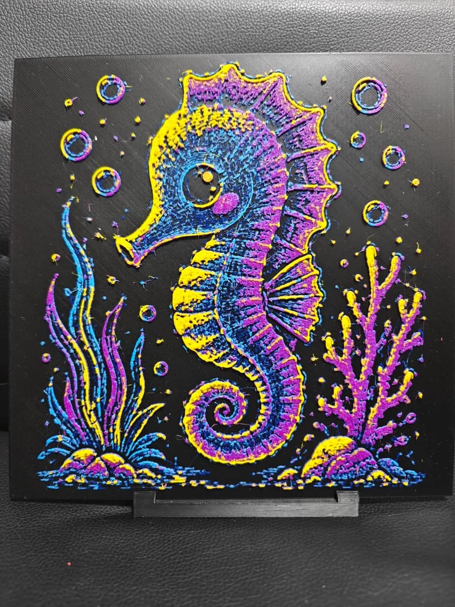 Seahorse Pop Art by TheHueforgeLady HueForge model: Seahorse Pop Art by TheHueforgeLady