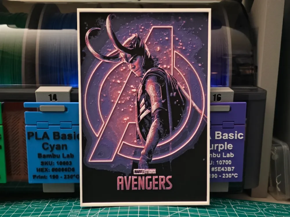 HueForge model: The Avengers Movie Poster - Hueforge Art by Lumpy3D
