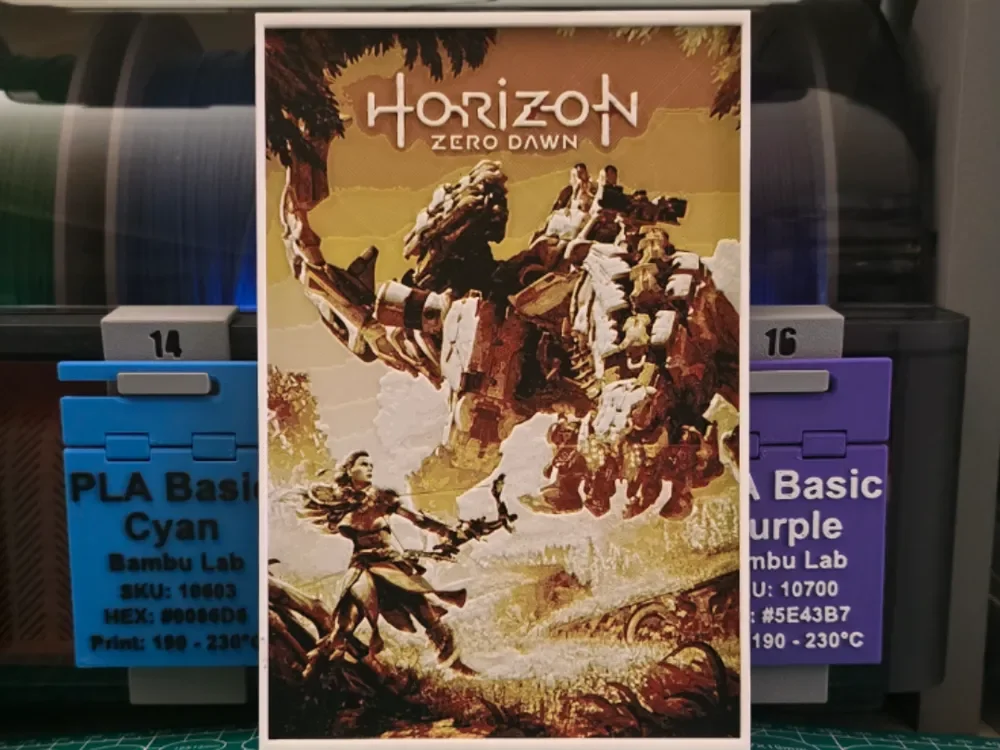 Horizon Zero Dawn Poster - Hueforge Art by Lumpy3D HueForge model: Horizon Zero Dawn Poster - Hueforge Art by Lumpy3D