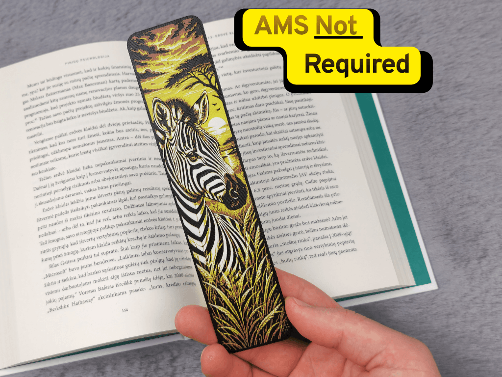 Zebra African Sunset HueForge Bookmark Zebra African Sunset HueForge Bookmark