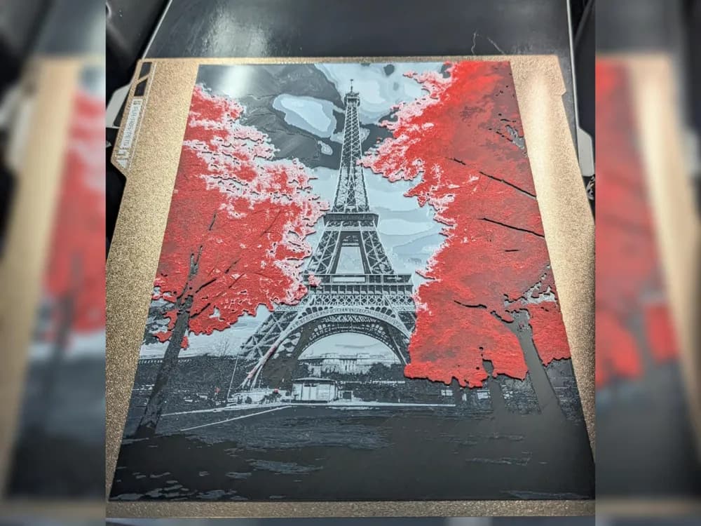 Eiffel Tower hueforge by LuisArnauth HueForge model: Eiffel Tower hueforge by LuisArnauth