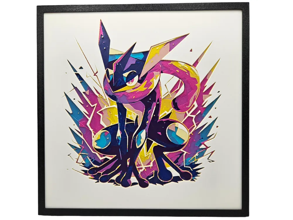 Greninja (Pokemon hueforge) by BusyKikiBee HueForge model: Greninja (Pokemon hueforge) by BusyKikiBee