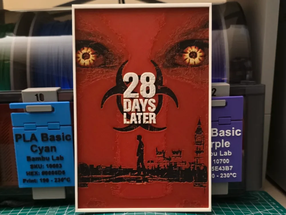 28 Days Later Movie Poster - Hueforge Art by Lumpy3D HueForge model: 28 Days Later Movie Poster - Hueforge Art by Lumpy3D