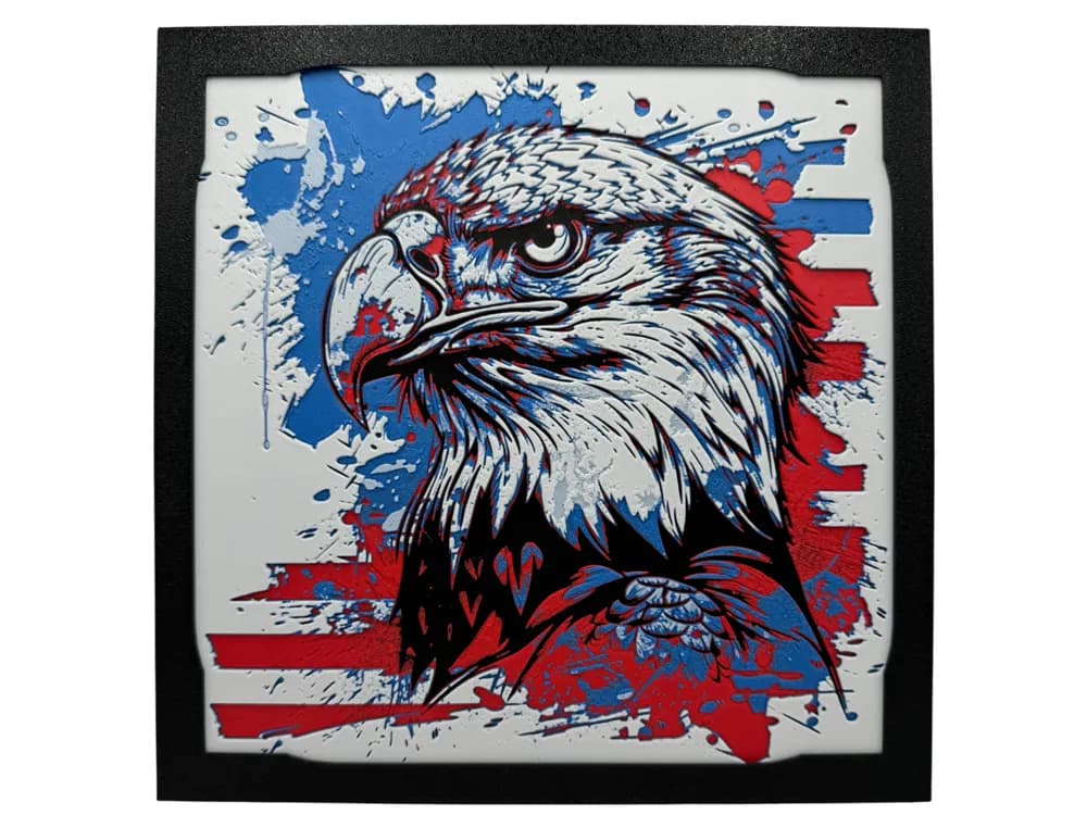 HueForge model: Eagle with the American Flag - July 4th Hueforge by Canadian Gamer