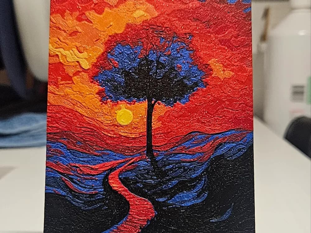 Art tree with river by Mano's 3d_Art HueForge model: Art tree with river by Mano's 3d_Art