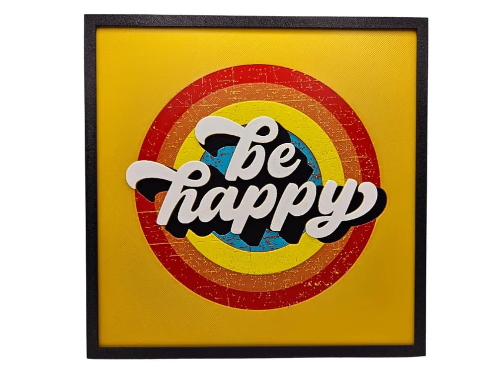 HueForge model: Be Happy by BusyKikiBee