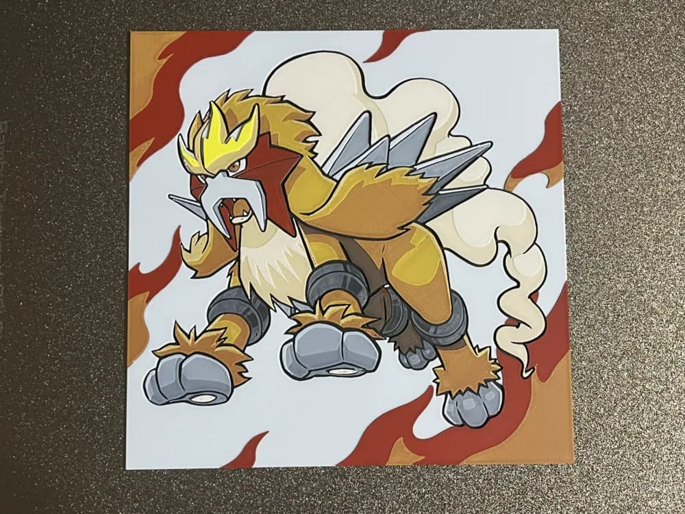 Entei Pokemon Hueforge by FantasyZ HueForge model: Entei Pokemon Hueforge by FantasyZ