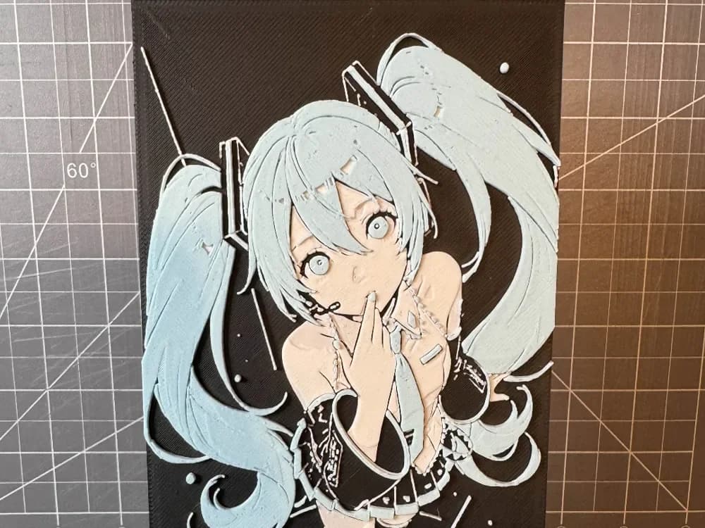 HueForge model: 4x8 hueforge of Miku Hatsune by SBC Creations