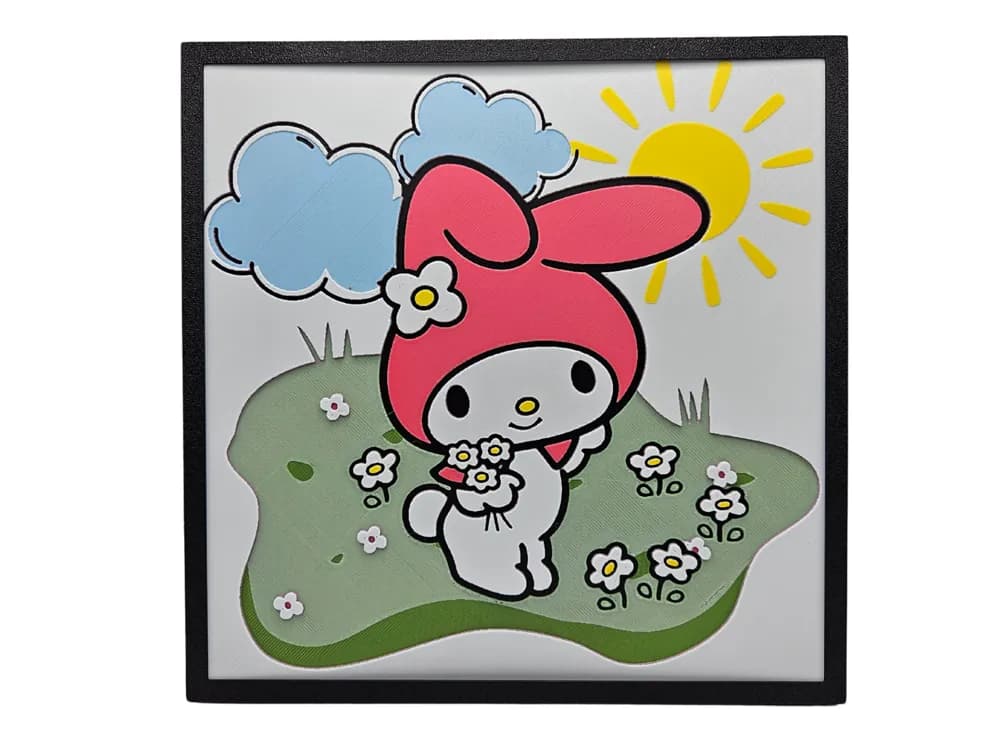 My Melody in Flowers by BusyKikiBee HueForge model: My Melody in Flowers by BusyKikiBee