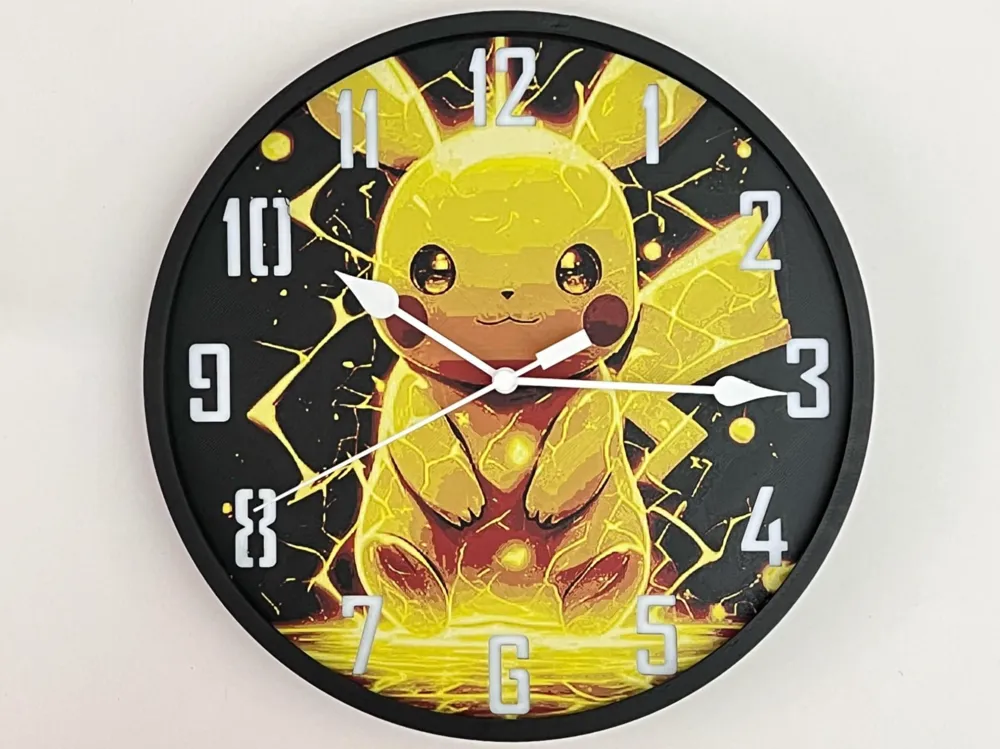Customizable Clock - Pikachu by 3djd HueForge model: Customizable Clock - Pikachu by 3djd