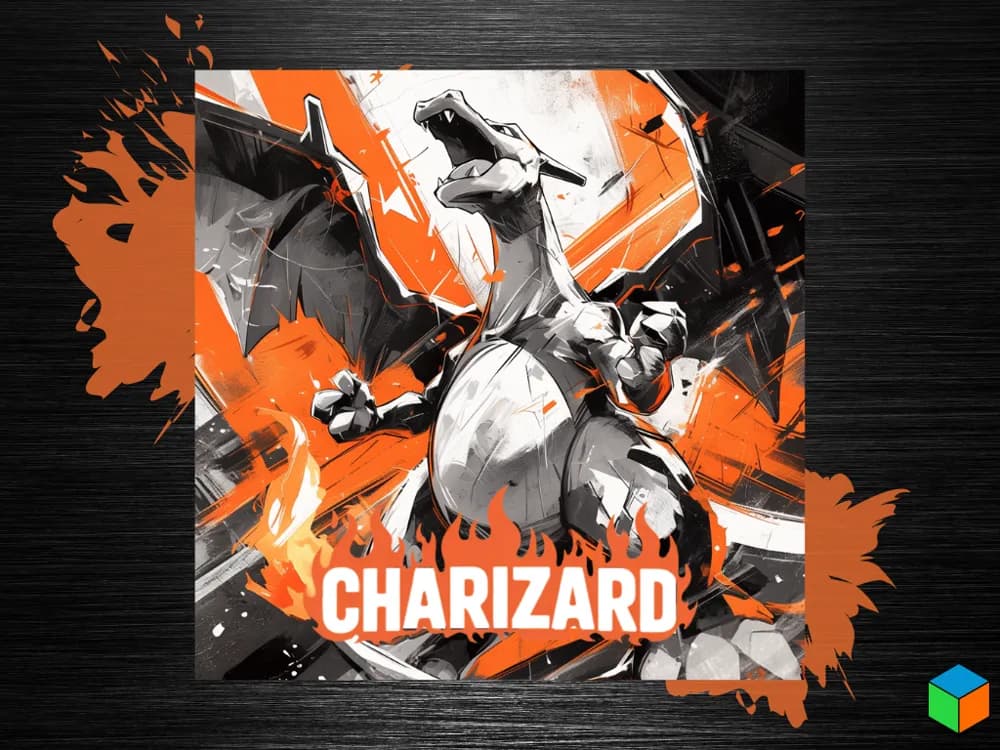 HueForge model: Charizard Poster – Flame of the Final Evolution by 3D Prints By Vic
