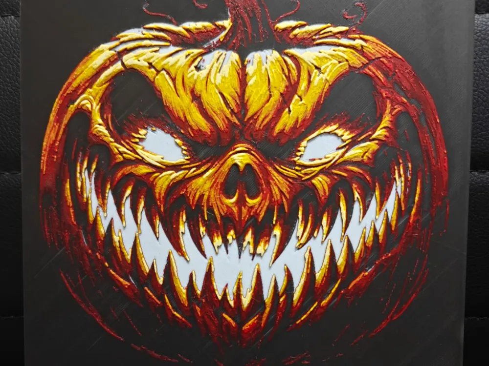 Horror Pumpking Halloween by TheHueforgeLady HueForge model: Horror Pumpking Halloween by TheHueforgeLady