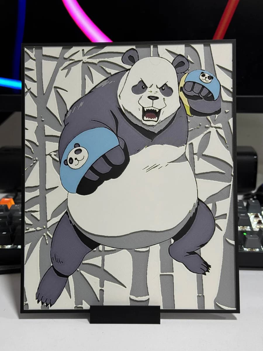 Panda - Jujutsu Kaisen by Strata Prints HueForge model: Panda - Jujutsu Kaisen by Strata Prints