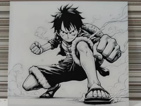 Hueforge - Monkey D. Luffy in Action by Litolunar HueForge model: Hueforge - Monkey D. Luffy in Action by Litolunar