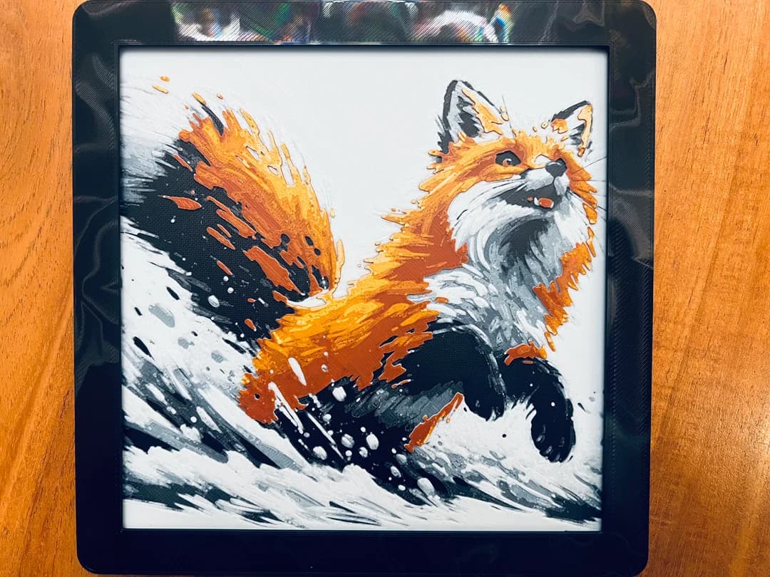 Fox in the Snow by JustBe 3D Printing HueForge model: Fox in the Snow by JustBe 3D Printing